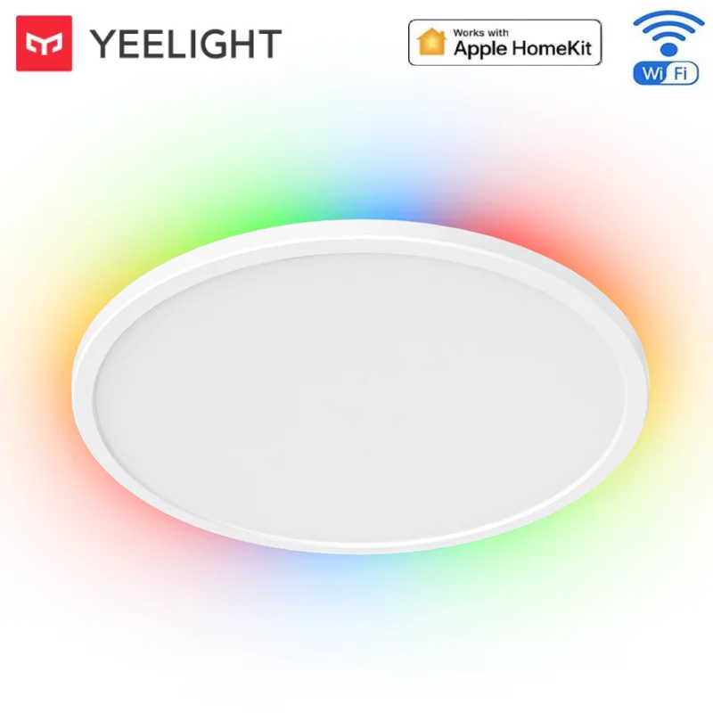 

Умный светодиодный потолочный светильник Yeelight RGB, Wi-Fi, 24 Вт, с регулировкой яркости, 2700K-6500K, ультратонкий, с голосовым управлением, работает с приложением, HomeKit, Mi Home