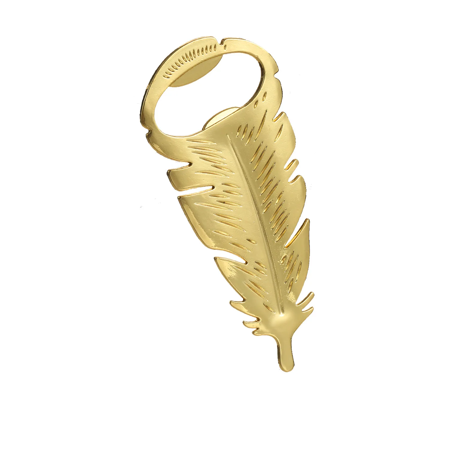

Yjq 10pcs zinc alloy creative gold feather bottle opener beer bottle opener small gift