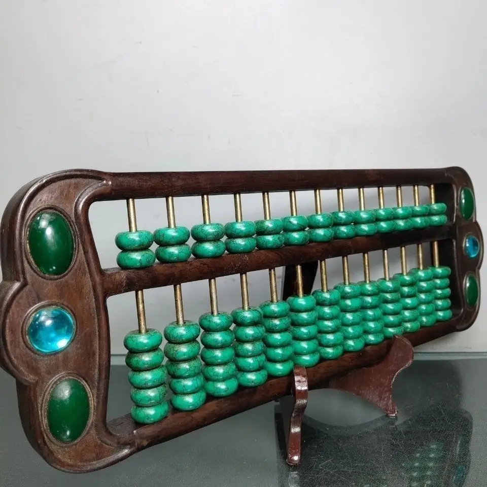 miscellaneous old wooden inlaid turquoise abacus ornament antique miscellaneous old goods desk ornament