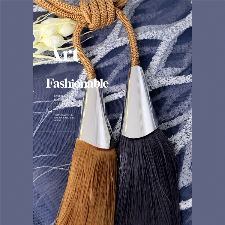 2 Pcs Luxury Simple and Modern Metal Curtain Tassels Curtain Hanging Ball Double Balls Curtain Tiebacks Curtain Accessories