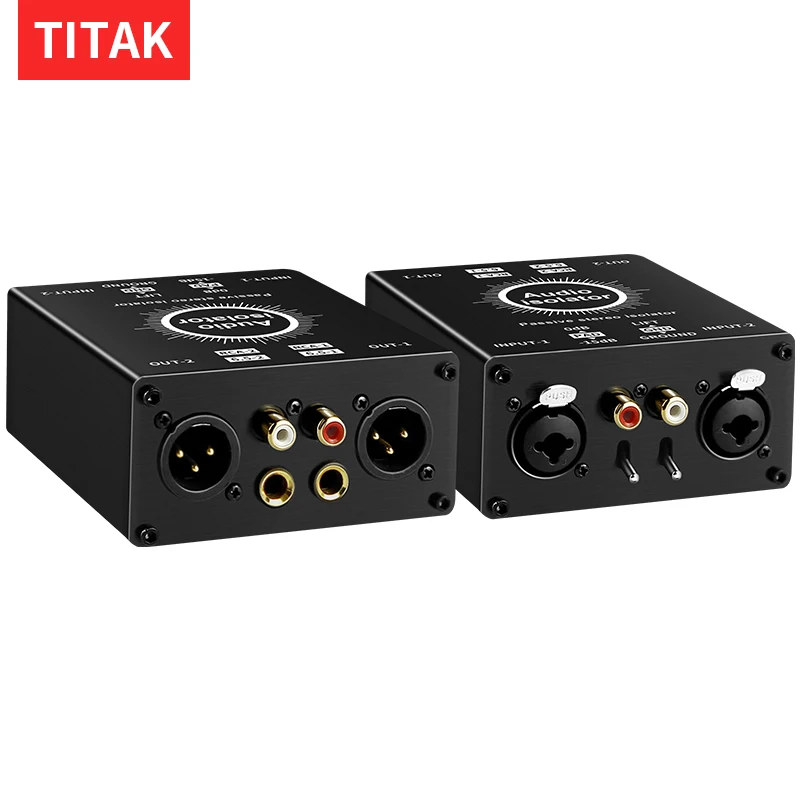 Ground Loop Isolator Noise Filter 2 Channels XLR RCA TS TRS Passive Hum Eliminator Box for Audio Equipments Different Sources