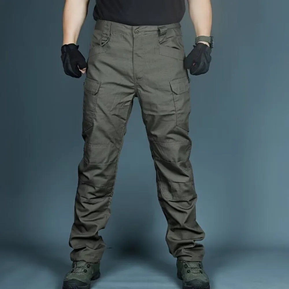 Invisible Open Crotch Outdoor Sex Tactics Men's Slacks Pocket Cargo Work Pants Men Training Trousers Loose Exotic Attire