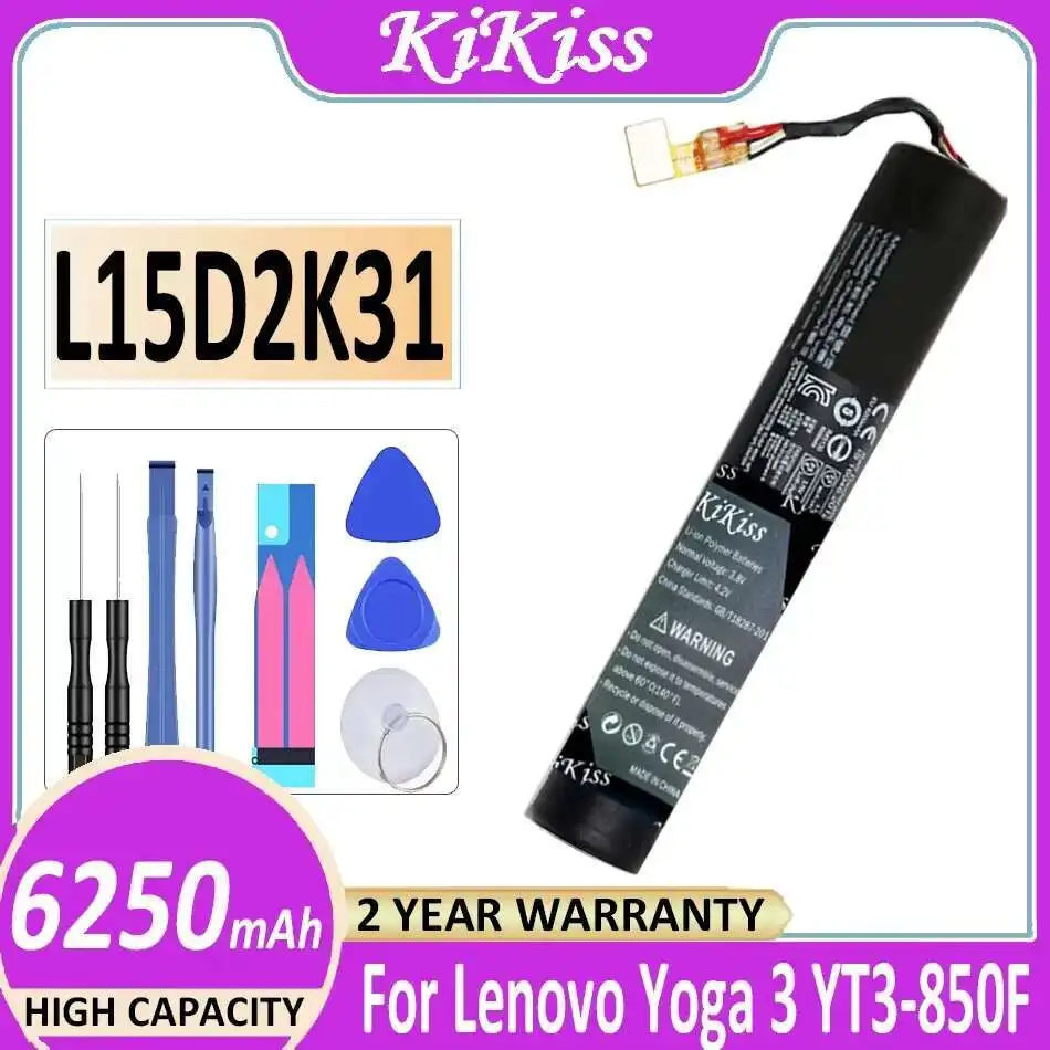 

Tablet Battery L15D2K31 6250Mah For Lenovo Yoga 3-850M Yt3-850F YT3-850 YT3-850M YT3-850L Series PC