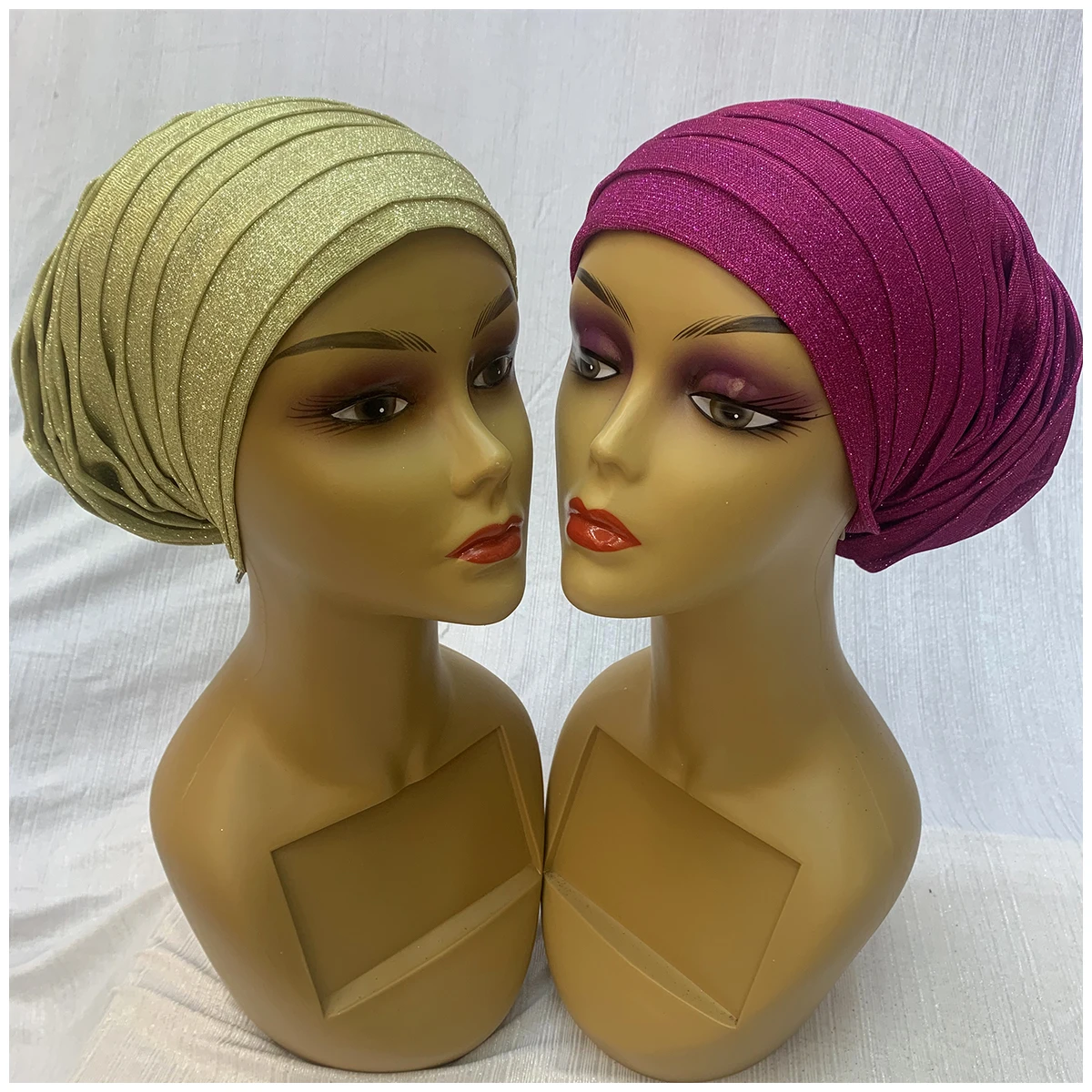 Wholesale Newest Elegant Turban Hats Women Cap Beaded For India Hat Scarfs Head Wrap Headband Girl Hair Accessories Lady Ca-66