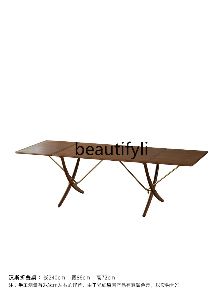 Folding table\ Medieval retro style solid wood dining table designer creative workbench