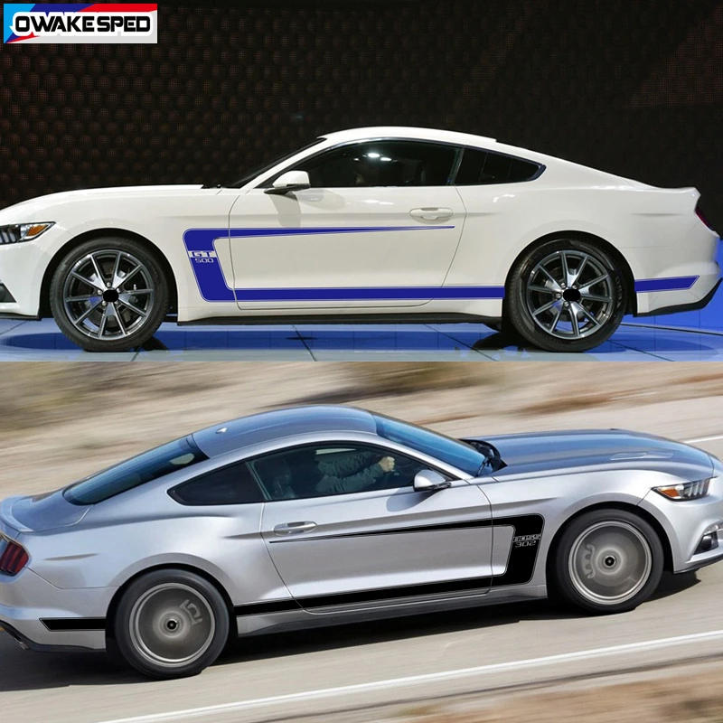

Car Body Door Side Stickers Racing Film Kit Vinyl Decal For Ford Mustang Coupe GT Shelby GT500 BOSS 302 Sport Stripe Accessories