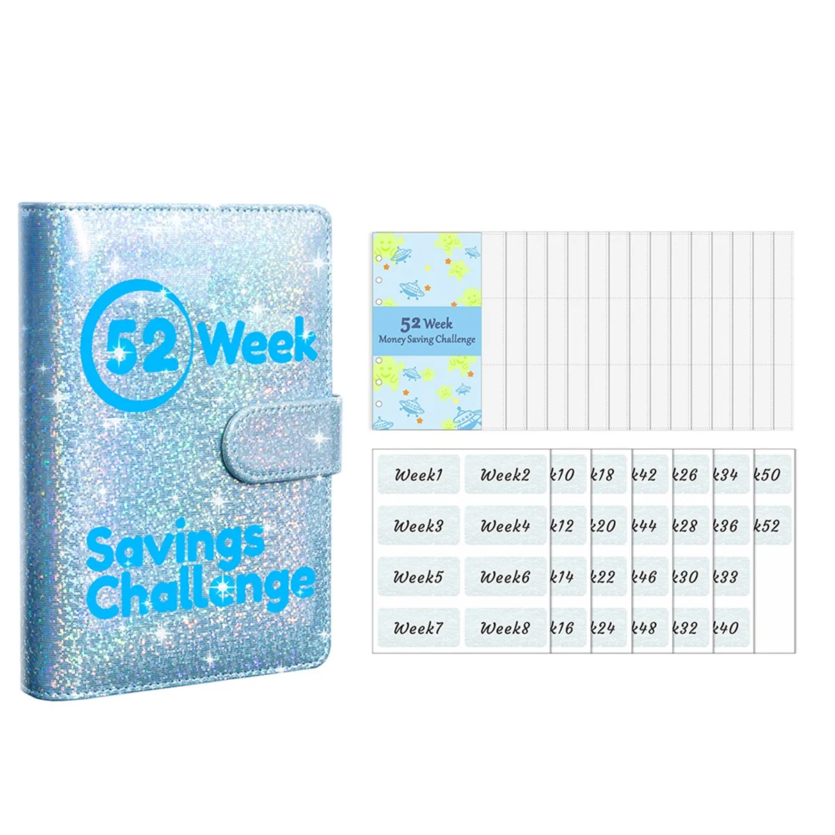 52-недельный бумажник для сбережения денег, Набор органайзеров для хранения бюджетных книжек и наличных денег, с сумкой, бумажник для домашних чрезвычайных ситуаций