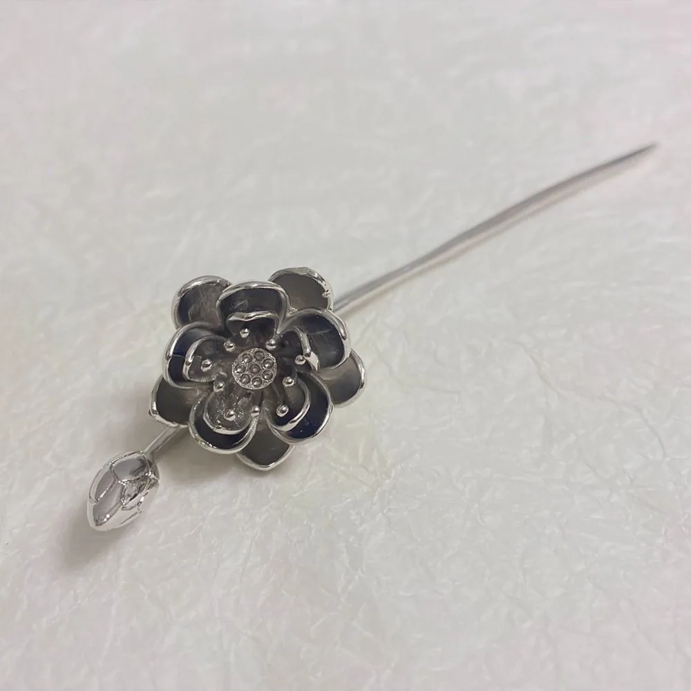 Design Tool Pearl Flower Ancient Headwear Ancient Style Hairpin Hanfu Hair Sticks Chinese Style Headwear Metal Hairpin