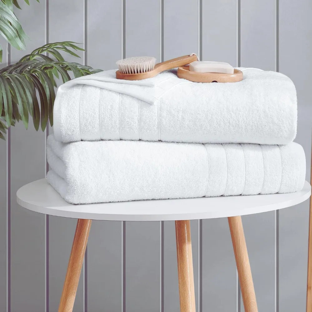 

Luxury Bath Towels - 4 Pack White 100% Cotton Absorbent Bath Sheets (36"x72"), Quick Dry