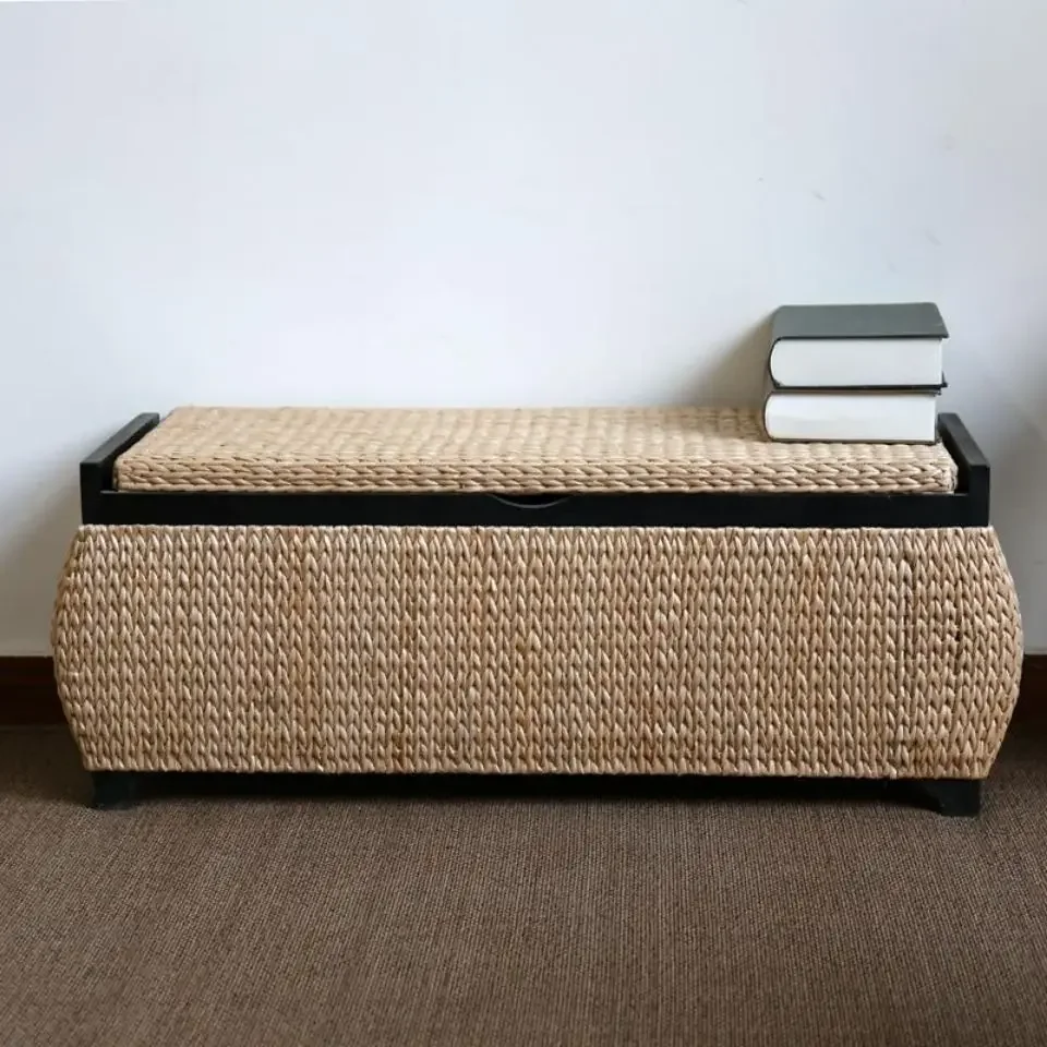 Sitting Stool, Rattan Weaving, Storage, Shoe Changing Stool, Leisure, Foot Rest, Storage, Stool