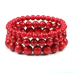 6/8/10MM Natural Stone Beads Bracelets For Women Men Elastic Tiger Eye Lava Bangles Fashion Couples Reiki Healling Jewelry Gifts