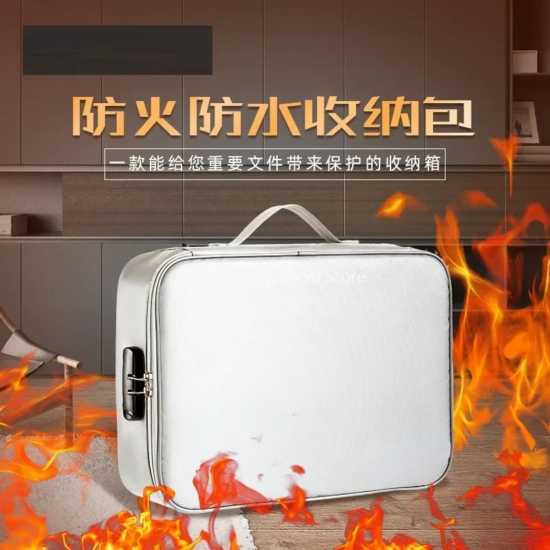 

Fireproof Storage Bag Household Materials Household Register Certificate Multi-Layer Organizing Waterproof Storage Box with Lock