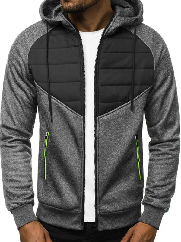 

Men's Casual Patchwork Cardigan Sweatirt Loose Fit Dyed Tie Dye Long Sve Zipper round Ne ex Spring Autumn Wear