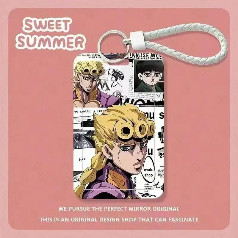 

Jojo's Bizarre Adventure Giorno Giovanna Higashikata Josuke Cover Acg Card Holder Business Credit Cards Bank Protective Sleeve