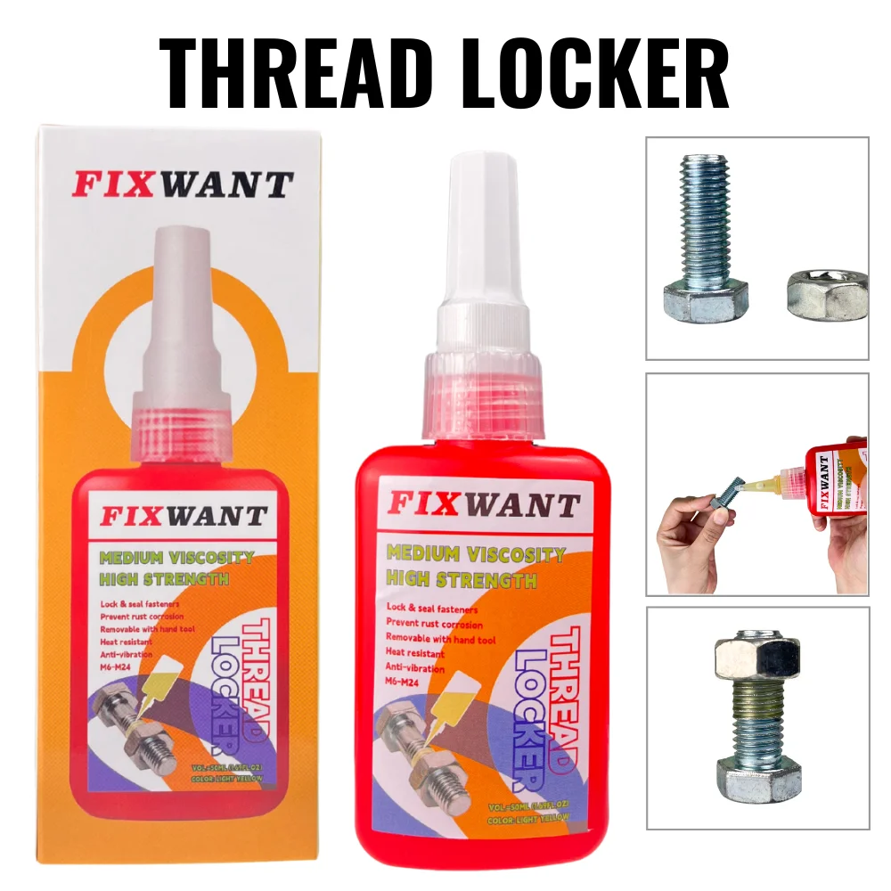 

FIXWANT 50ML Prevent Loosening Rusting Caulking Temperature Resistance Anaerobic Glue Removable Thread Locking Tightening Screw