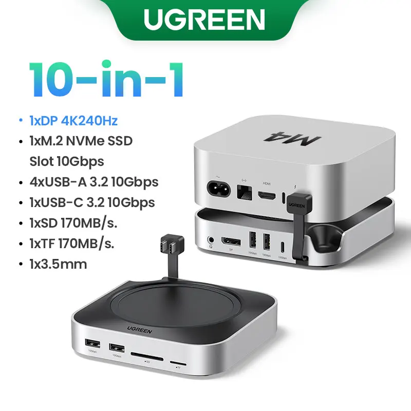 UGREEN Mac Mini Docking Station USB HUB Type-C to DP 4K240Hz M.2