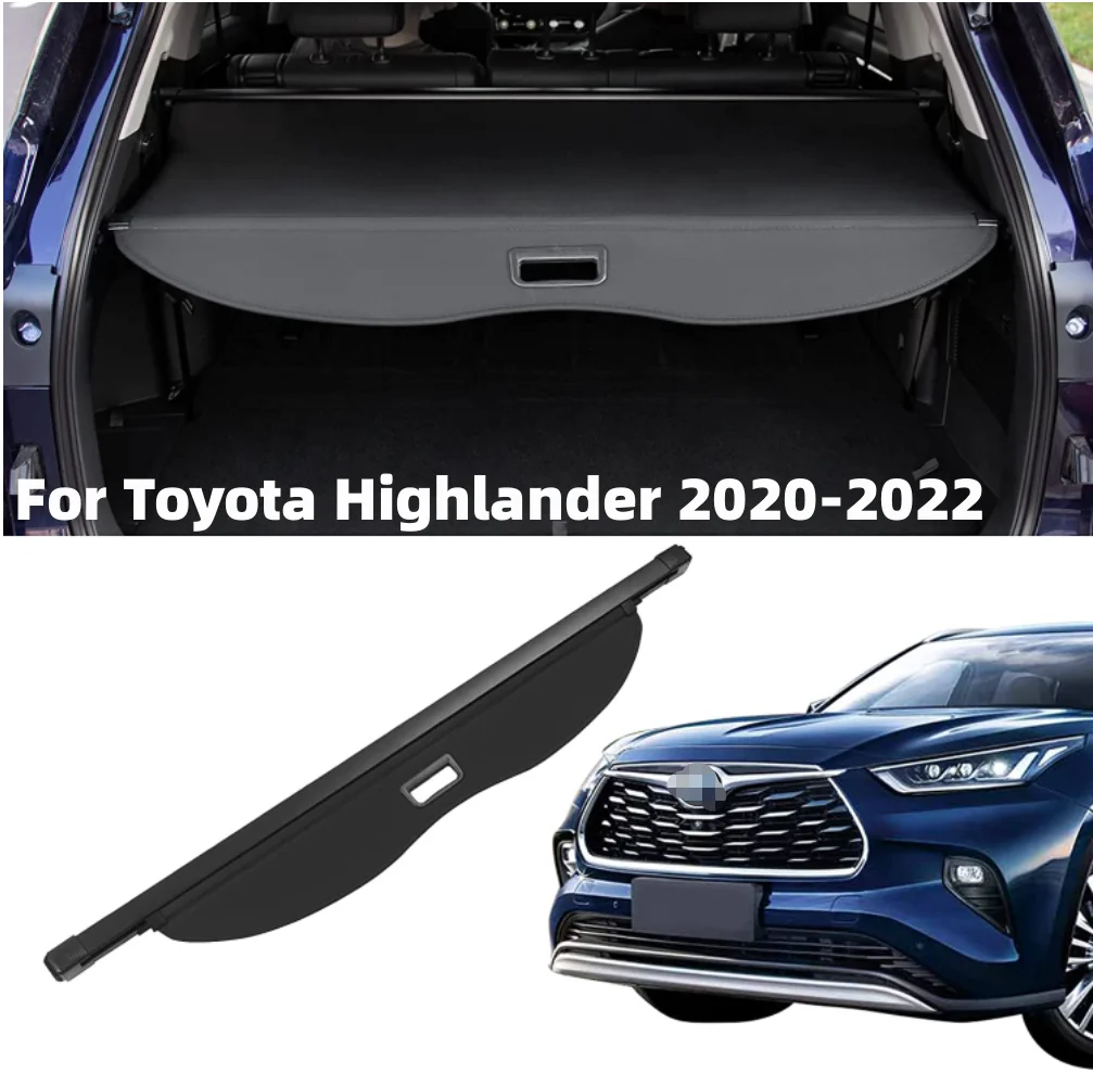 

Retractable Black Cargo Cover Privacy Screen Car Rear Storage Security Shield Shade For Toyota Highlander 2020-2022