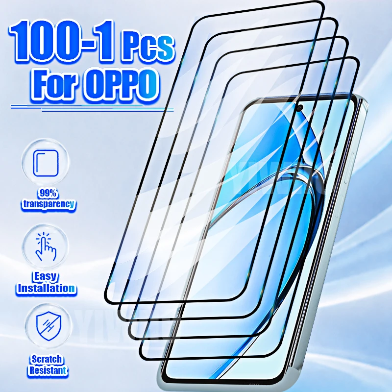 1-100Pcs Protective Tempered Glass for Oppo A60 A40M A80 A40 4G 5G A 60 40 M 80 Screen Protectors Front Case Full Cover Film