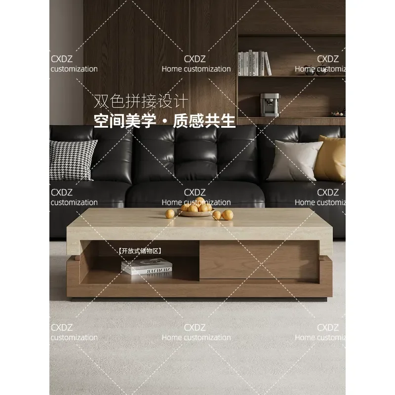 2026 New High End Coffee Table Minimalist Living Room Wabi Sabi Style Travertine Modern Creative Center Table