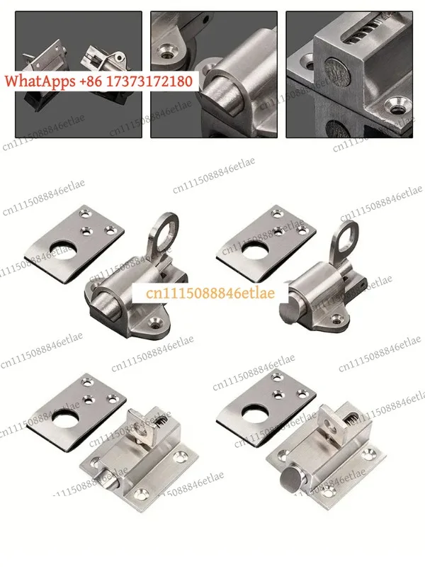 304 Stainless Steel Spring Latch Lock Damping Hinge Automatic Door Catch Anti-theft Latch Furniture Cabinet Hardware Accessories