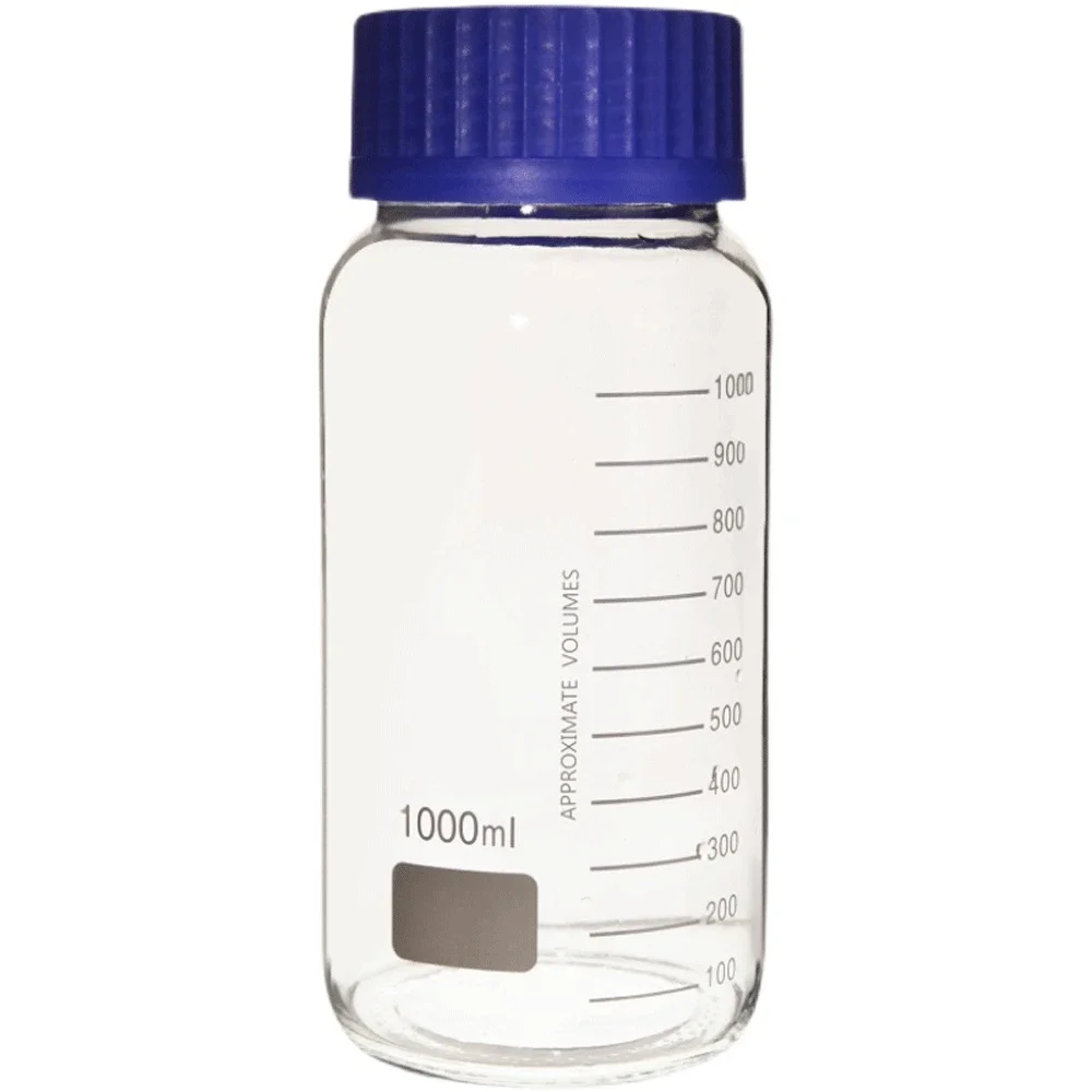 250/500/1000ml GL80 Wide Mouth Blue Screw Cap Reagent Bottle Labrotary Glassware Chemical Experiment