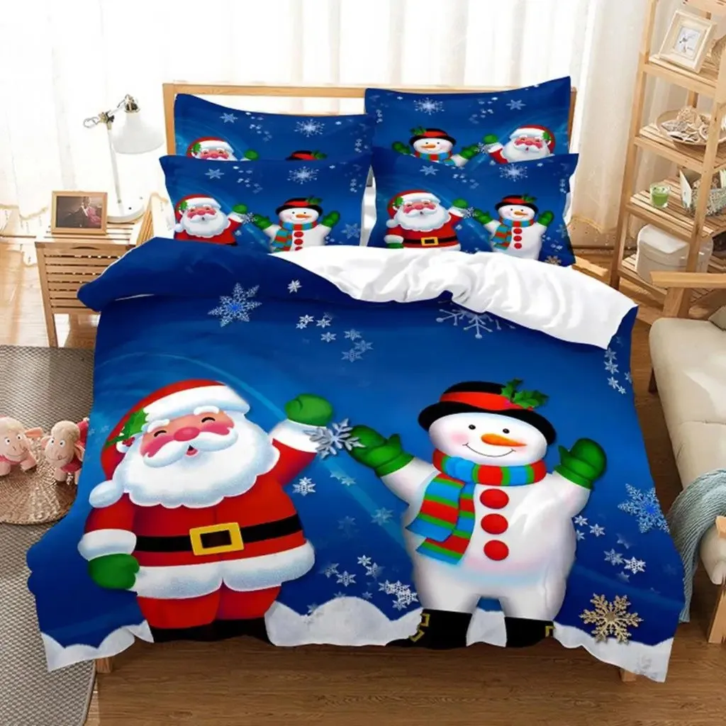 Christmas Duvet Cover Set Santa Claus Elk Children Bedding Set Holiday Gifts for Bedroom Decoration Queen King Full Size