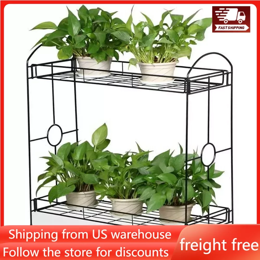 

Plant Shelf Flower Pot Organizer Display Stand Standing Flowerbed High Holder Metal Rack Flowerpot Display Racks Iron Outdoor