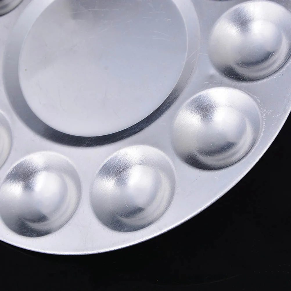 

Aluminum Painting Palette Round 10 Holes Watercolor Tray With Central Reservoir Durable Rust-Proof Color Mixing Art Tool