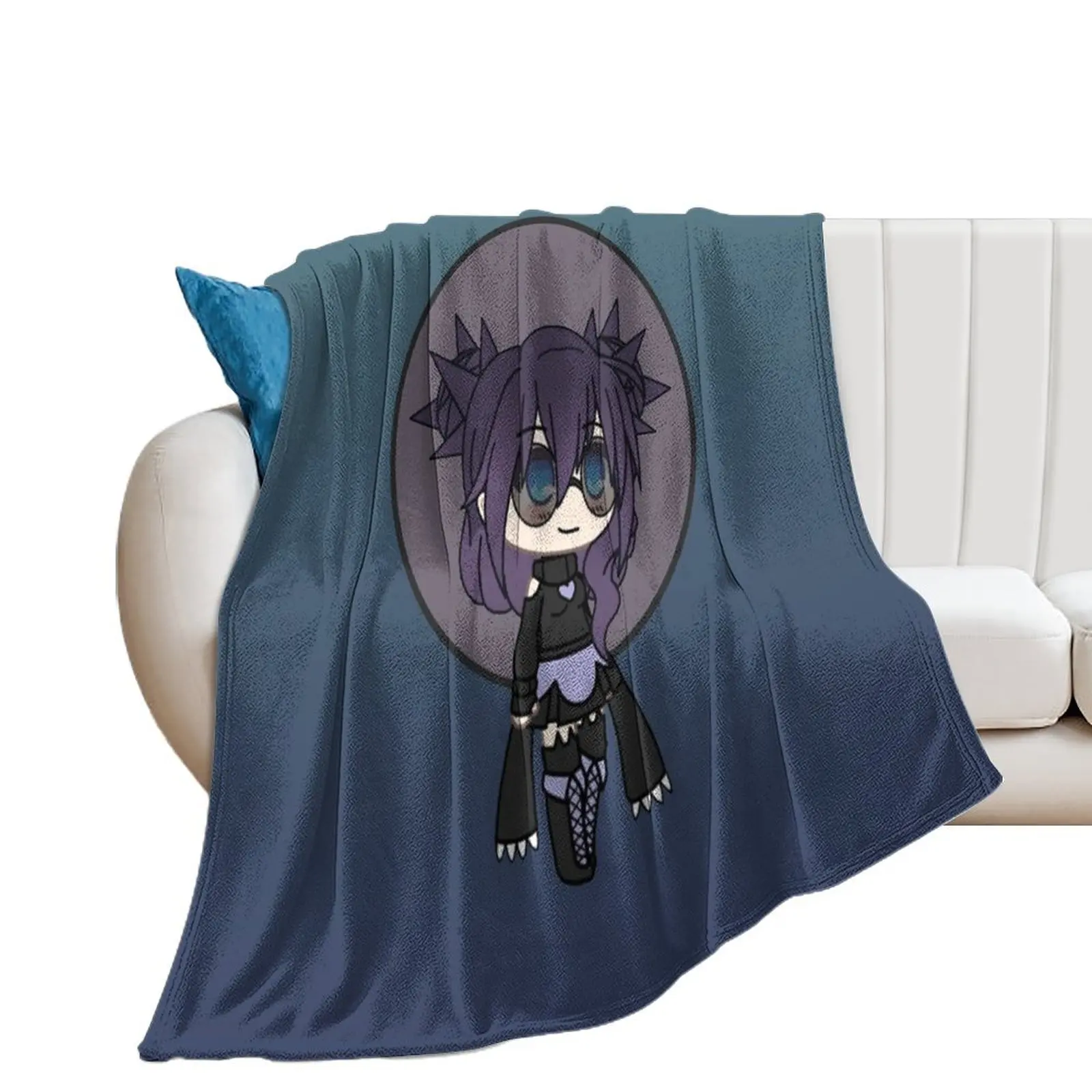 

Cute Gacha Girl - Kira Pastel Goth Chibi Girl Throw Blanket cosplay anime Summer Decoratives Blankets