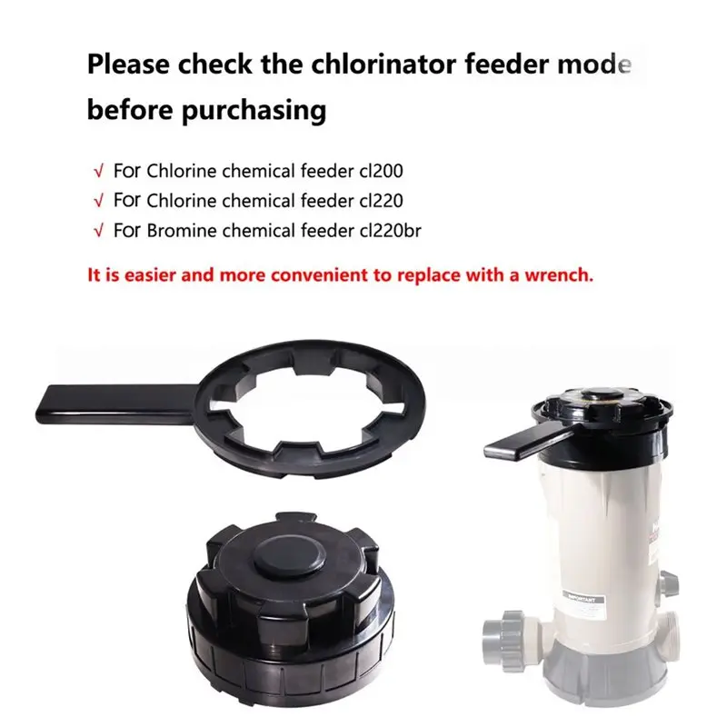 【عيد الميلاد 】لـ CL220 لـ CLX200 CA-Chlorinator غطاء غطاء بديل وفتاحة مفتاح الربط لأجزاء الأنظمة الأوتوماتيكية لحمام السباحة Hayward