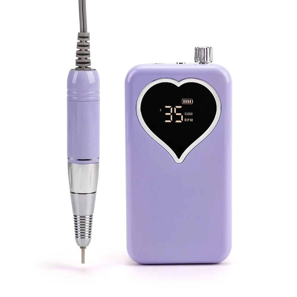 Newest Design Portable and Desktop Cordless Rechargeable Nail Drill Machine 35.000 RPM with Charging Base and Private Logo