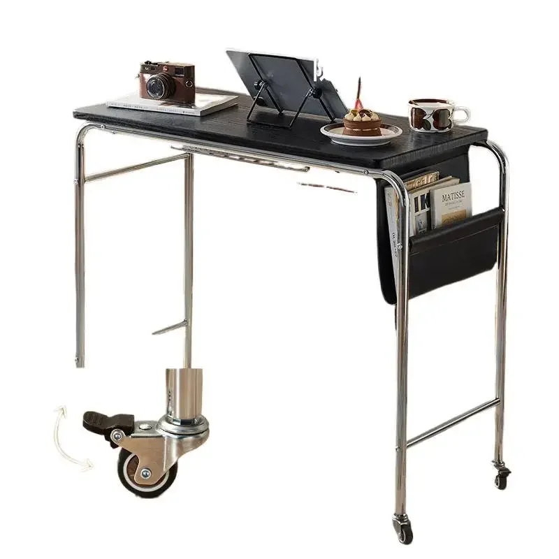 

Bedside table, stainless steel, removable, with wheels, bedroom, living room, office, computer desk