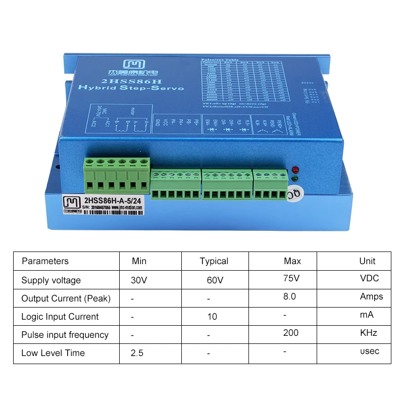 JMC 2-Phase 2HSS86H Closed-Loop Stepper Servo Driver 30-75VAC 30-110VDC NEMA34 Motor 86J1880EC-1000 12N.M For CNC Engraver Kit