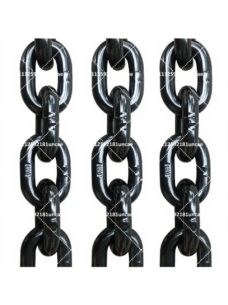 G80 Manganese Steel Lifting Chain 1 Meter, Black Industrial Hoist Chain for Suspension and Sling Use