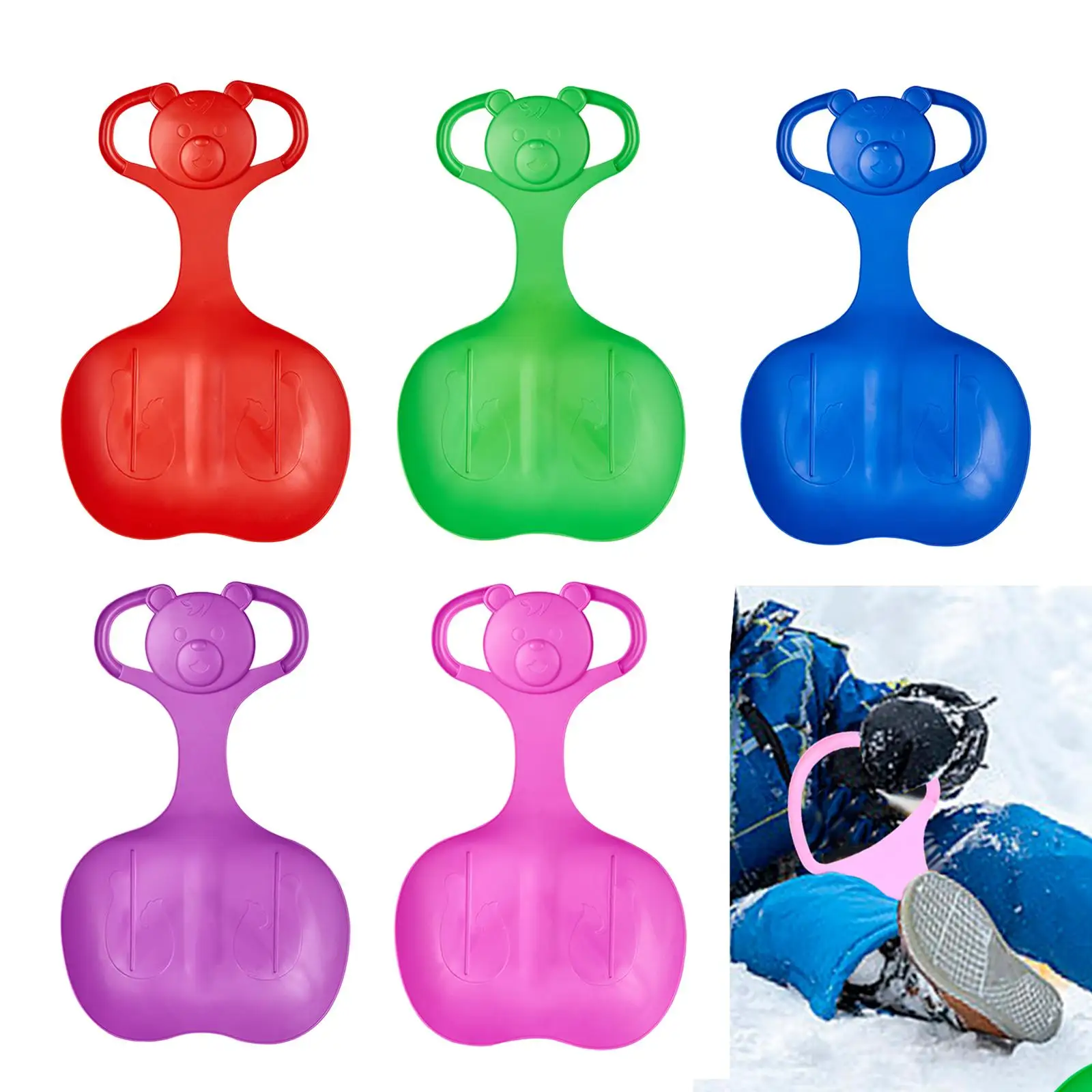 

Snow Sled Skiing Board Sleigh Toboggan with Handle Large Grass Sliding Sled Durable Sledge Snow Luge for Boys Girls Kids Adults