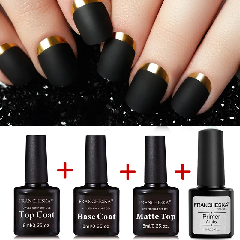 New Nail Polish Base Foundation And No Wipe Top Coat Transparent Primer Soak Off Primer Seal Layer Frosted Seal Layer Set TSLM2