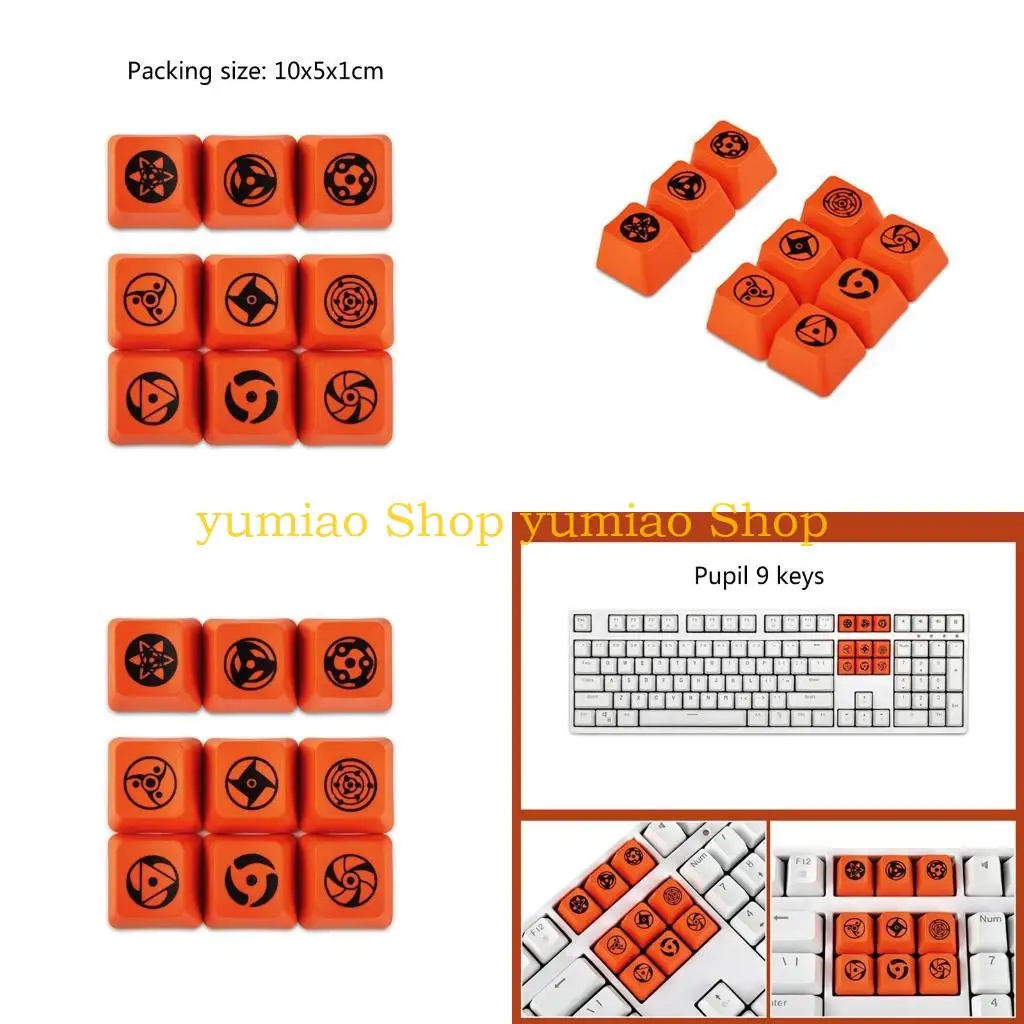 

587B 9 Keys OEM WASD Direction ESC Keycaps Pupil Theme Thicck PBT Dye Subbed Keycap