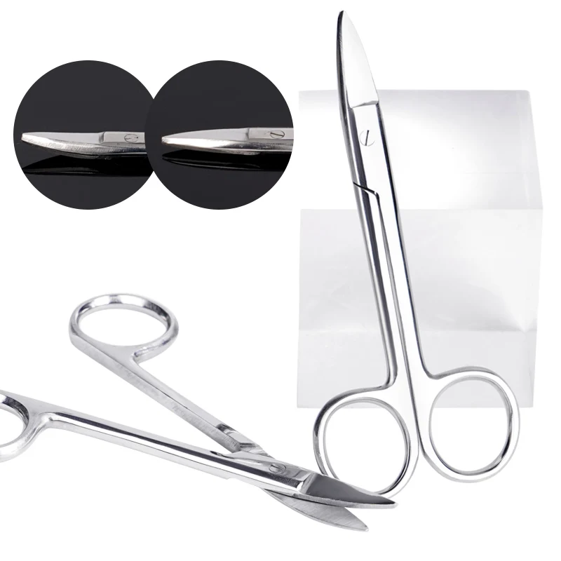 

2Pcs Dental Metal Crown Scissors Straight Curved Head Surgical Scissors Orthodontic Filaments Ligature Wire Cutter Tool