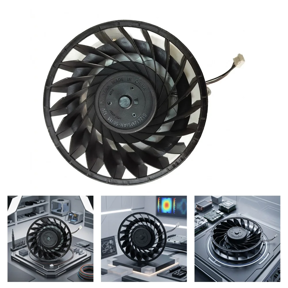 For PS5 Cooling Fan for PlayStation 5 120mm Low Noise Brushless Motor Plastic Housing Stable Performance Black