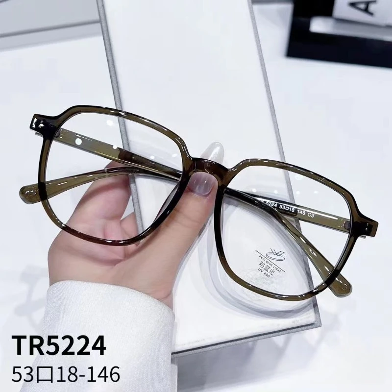 

​​2025 Korean Style Oversized Square Blue Light Blocking Glasses Retro HD Vision Unisex Computer & Gaming Anti Fatigue