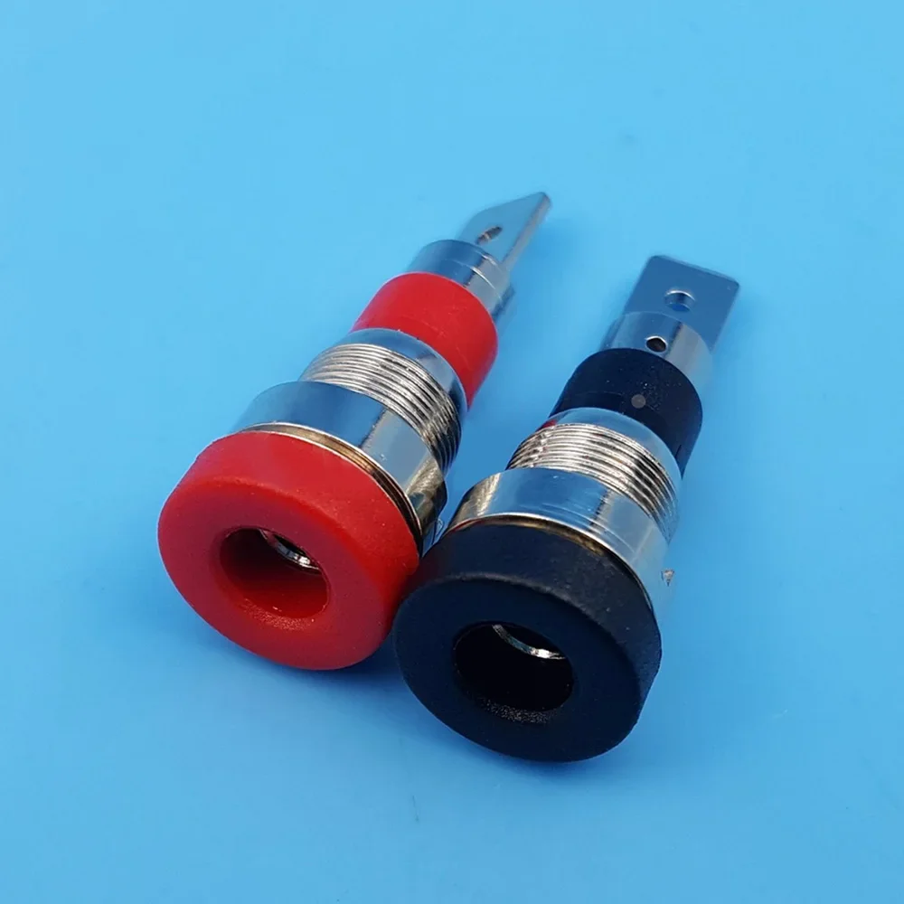 10pcs Brass 4mm Banana Female Jack Chassis Panel Mount Binding Post Connector with 30 60VDC/Max 24A for DIY Audio Speaker