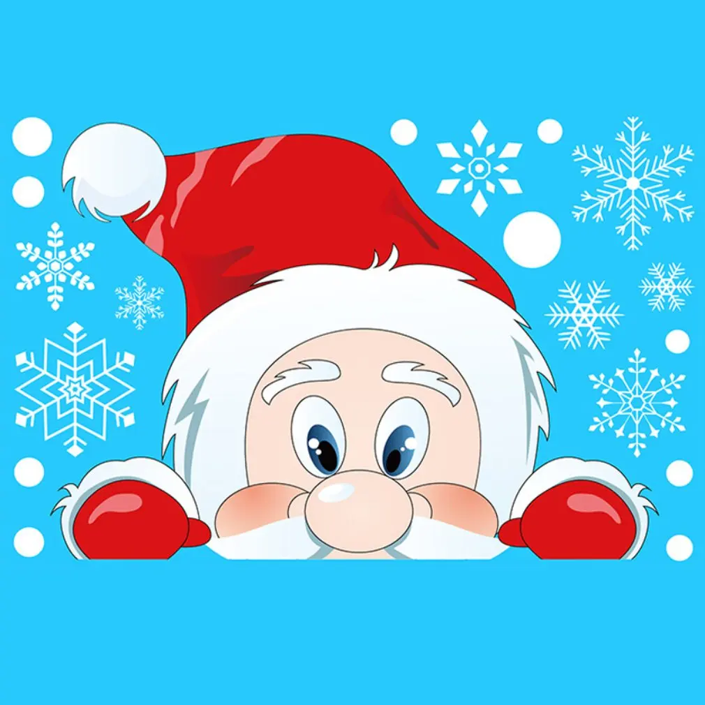 Adesivos decorativos de pvc estático para portas de natal e janelas de vidro eletrostático de dupla face adesivos