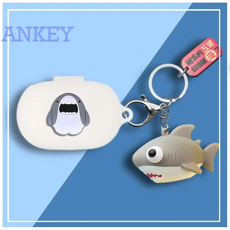 for Anker Soundcore Space A40 Case Protective shark Cute Cartoon Cover Bluetooth Earphone Shell Accessories TWS Headphone