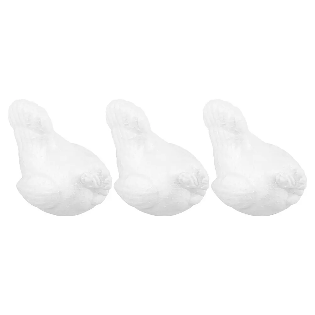 

3Pcs Foam Chicken Animal Ornaments Lightweight Safe DIY Graffiti Kit for Children Party Games School Crafts Home Decoration
