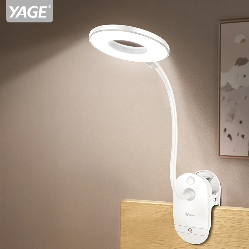 

YAGE Flexo Table Lamp Led Desk Lamp Touch Clip Study Lamps Flexible Gooseneck Desktop USB Light Rechargeable 18650 Battery