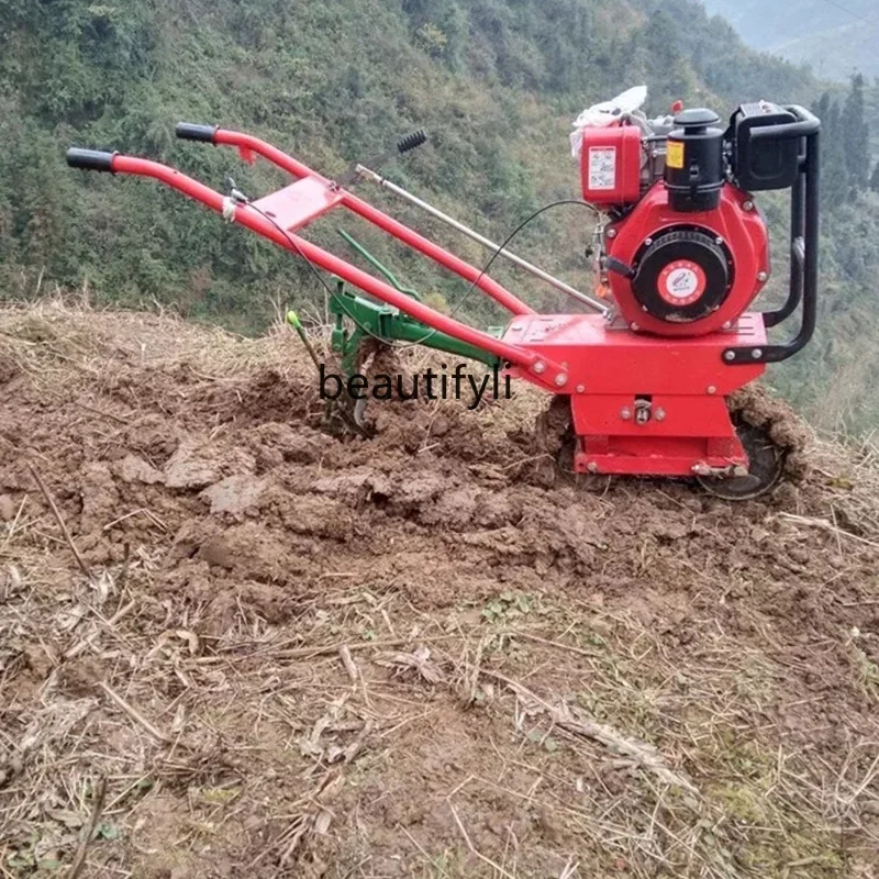 ss 83508 Horsepower Diesel Water-Cooled Track Mini-Tiller Small Plough Cultivator Multi-Functional Greenhouse Fertilization Seed