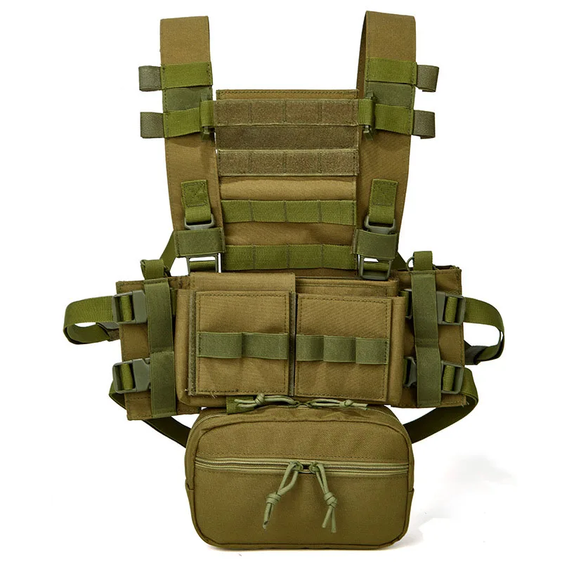 Imagem -03 - Combat Tactical Molle Vest com Magazine Pouch Mk3 Peito Rig Removível Caça Airsoft Paintball Gear ak 47 74