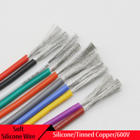 1M/5M Heat-resistant cable 30 28 26 24 22 20 18 16 15 14 13 12 10 AWG Ultra Soft Silicone Wire High Temperature Flexible Copper