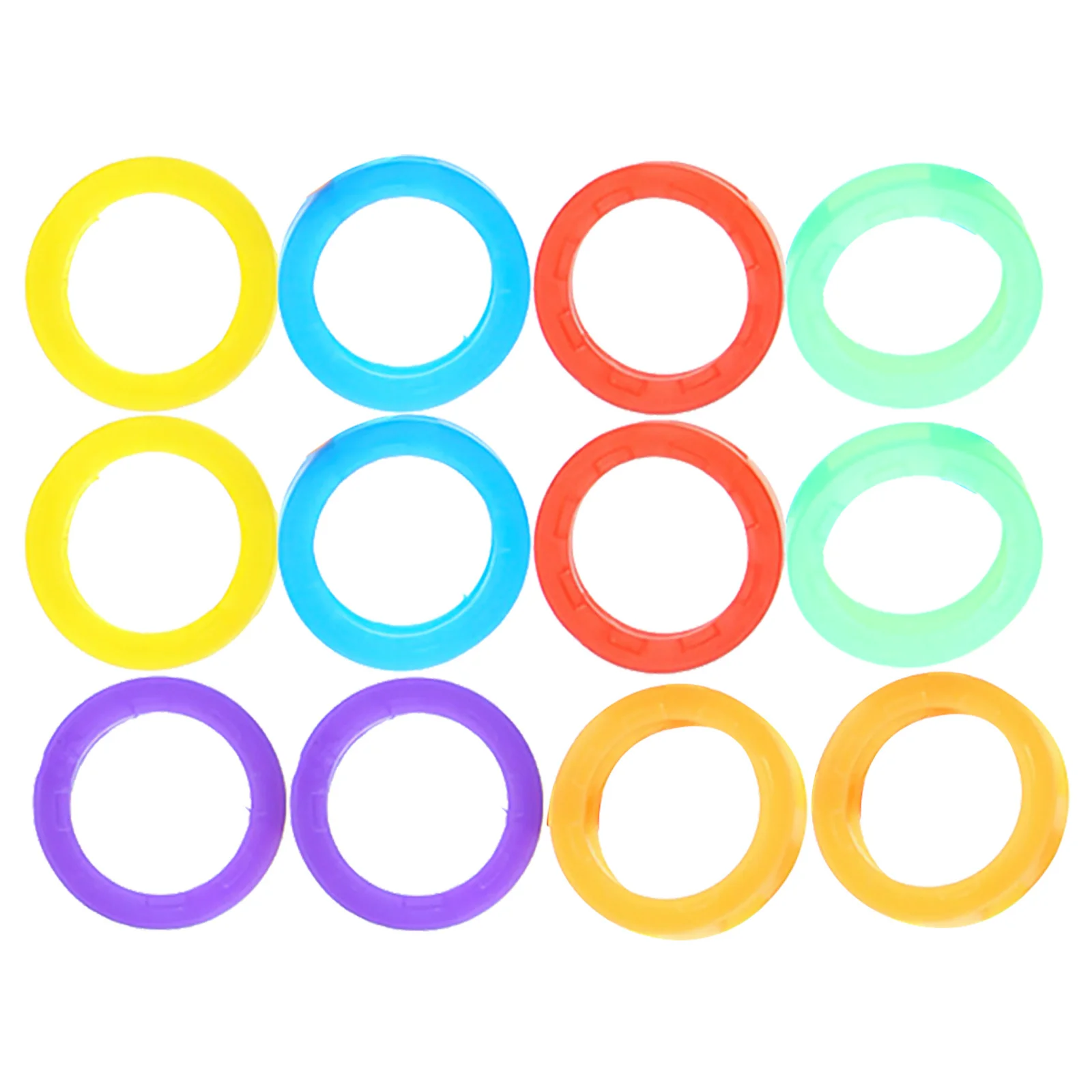 

12Pcs Silicone Elastic Key Caps Key Covers Bright Color Identifier Coding Rings Keep Keys Separated and Comfortable