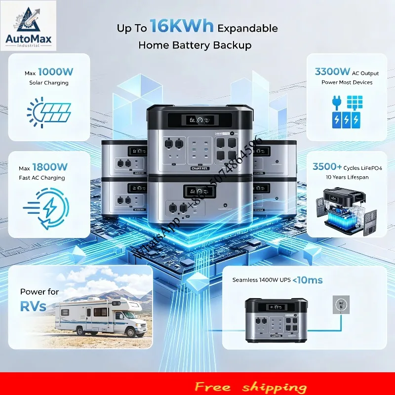 OUKITEL BP2000 PRO Upgrade BP3000 Portable Power Station 3300W Solar Generator 2048Wh Home Backup Outdoor Camping Mobile power
